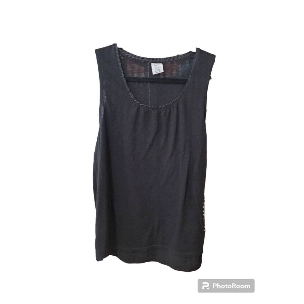 Croft & Barrow Women' Tank Top Pajama Top Black Sleeveless Solid Size L